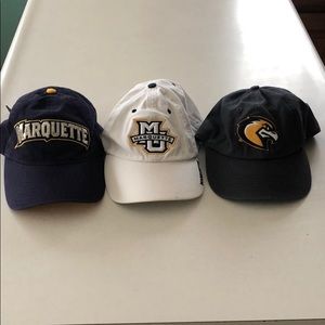 Set of 2 Marquette baseball caps *3rd not for sale